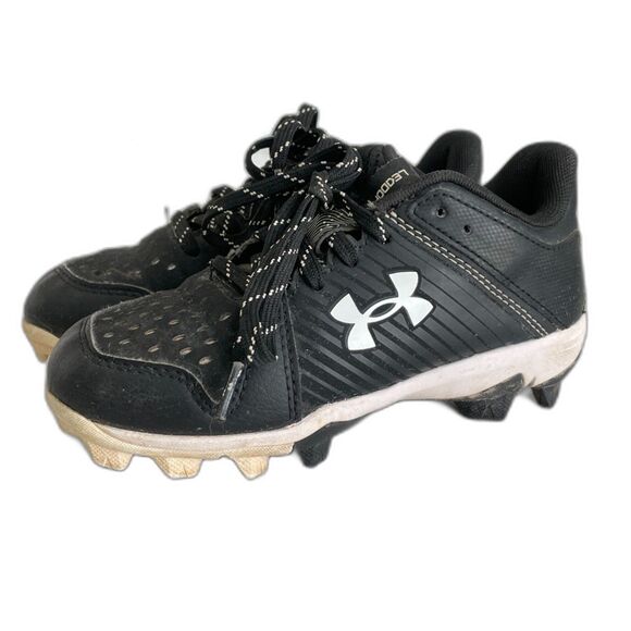 Youth Boys Under Armour Leadoff Black Low Rim Baseball/Soccer Cleats Size 12K - Picture 7 of 15